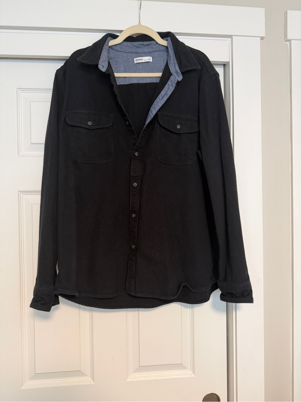 Sonoma Black Jacket with Chambray Blue Collar